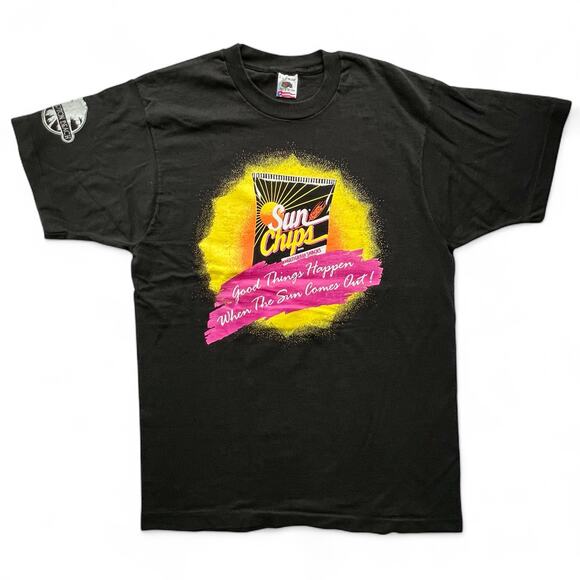 Vintage 90s Sun Chips Celebrity Rock Jock Volleyball T Shirt Single Stitch Snack - Picture 1 of 10